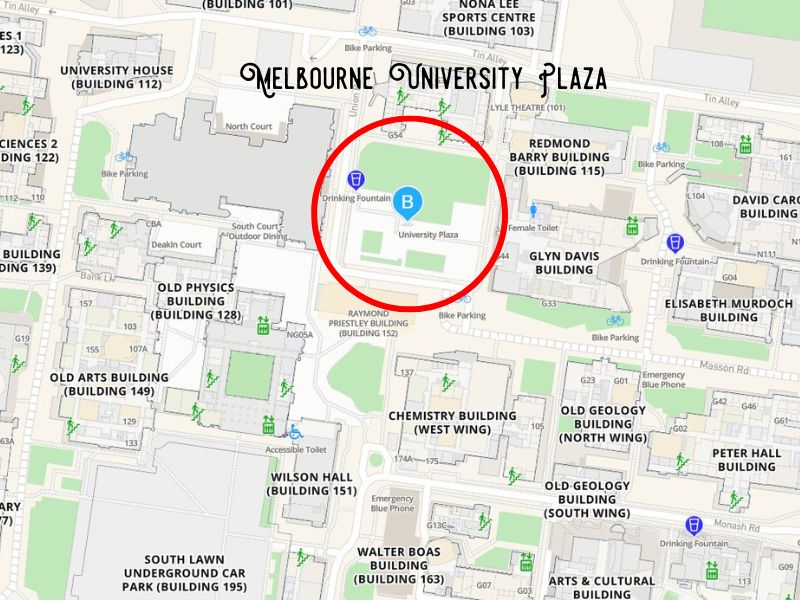 Melbourne University Plaza Map